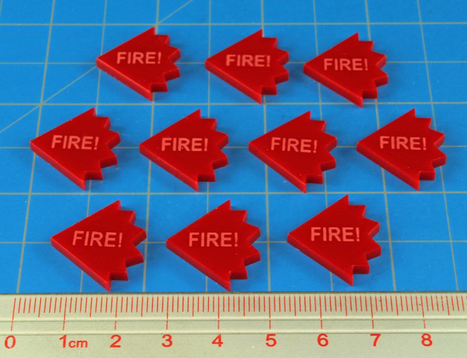 LITKO Fire! Tokens, Red (10)-Tokens-LITKO Game Accessories