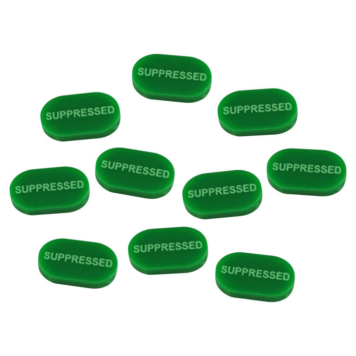 LITKO Suppressed Tokens, Green (10)-Tokens-LITKO Game Accessories