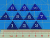 Mini Numbered Triangles 1-10, Translucent Blue (10)-Tokens-LITKO Game Accessories