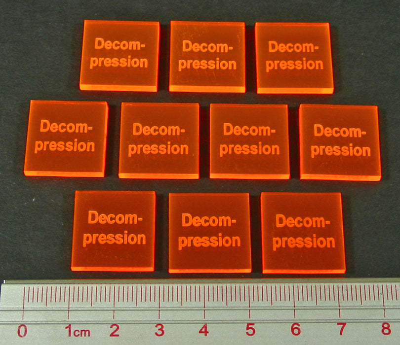 LITKO Decompression Tokens, Fluorescent Orange (10)-Tokens-LITKO Game Accessories