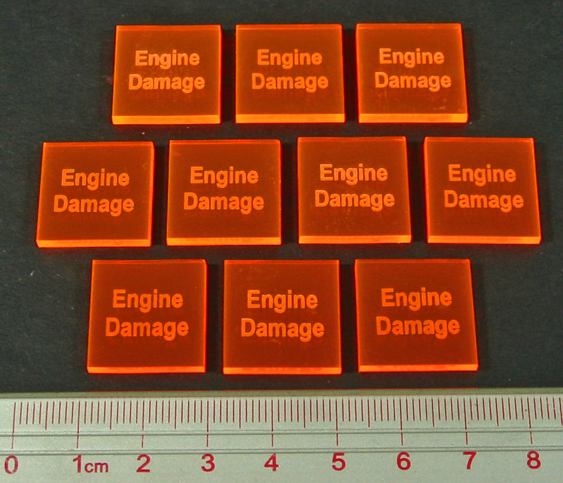 LITKO Engine Damage Tokens, Fluorescent Orange (10)-Tokens-LITKO Game Accessories