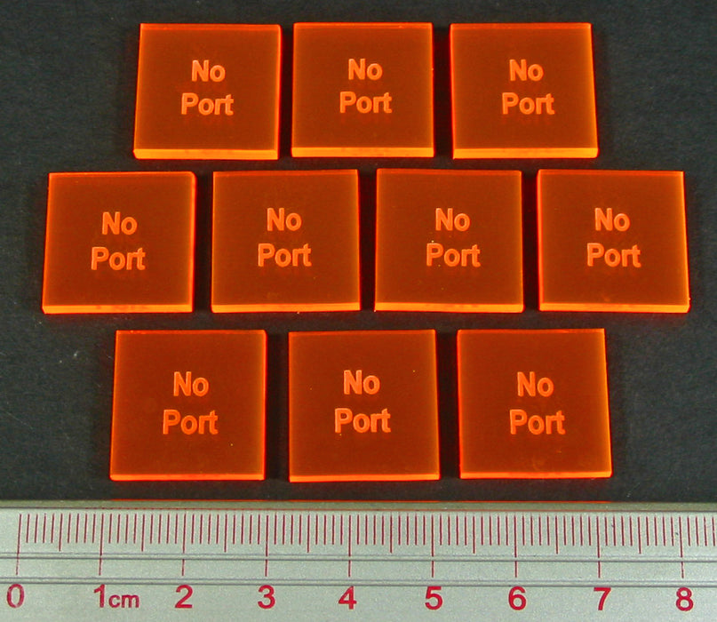 LITKO No Port Tokens, Fluorescent Orange (10)-Tokens-LITKO Game Accessories