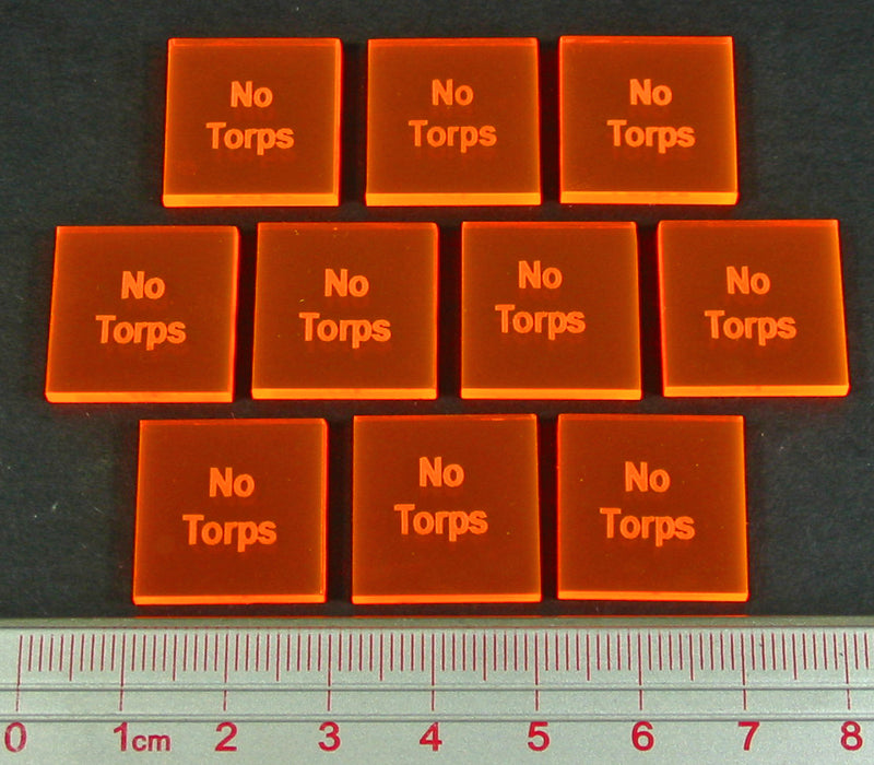 LITKO No Torps Tokens, Fluorescent Orange (10)-Tokens-LITKO Game Accessories