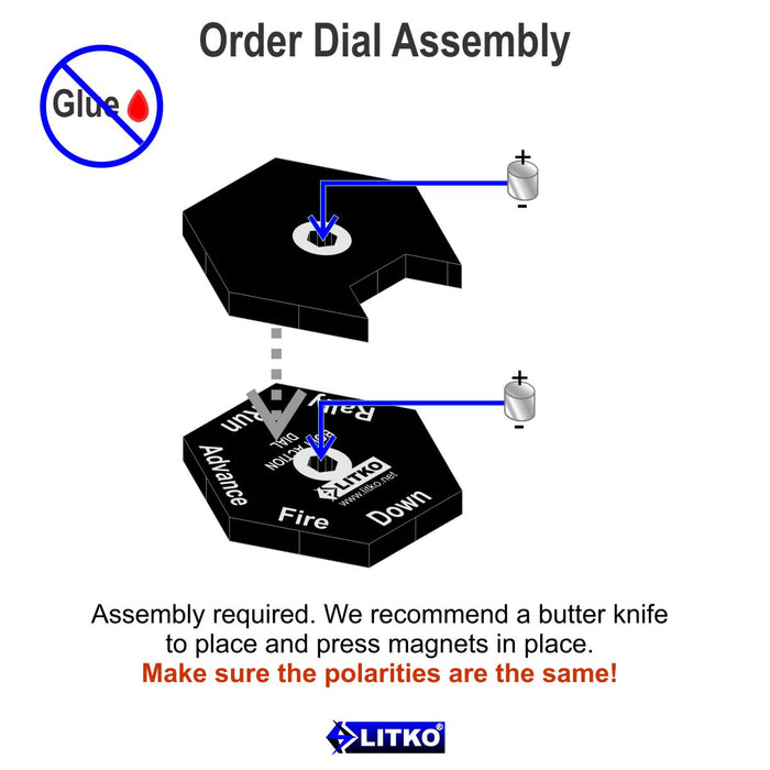 LITKO Squad Order Dials Compatible with Bolt Action, Black (2)-Status Dials-LITKO Game Accessories