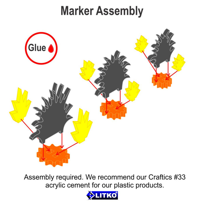 LITKO Barrage Markers, Variety Set, Multi-Color (5)-Tokens-LITKO Game Accessories