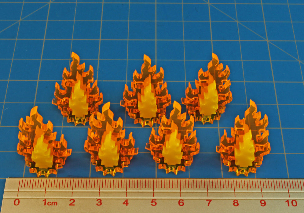 LITKO Inferno Marker Set, Small, Fluorescent Orange & Transparent Yellow (7)-Tokens-LITKO Game Accessories