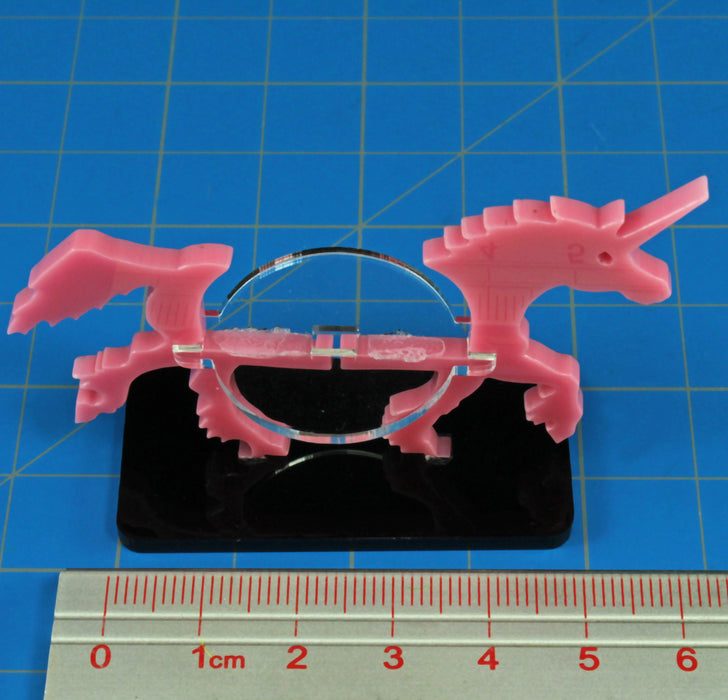 LITKO Unicorn Character Mount with 25x50mm Base, Pink-Character Mount-LITKO Game Accessories