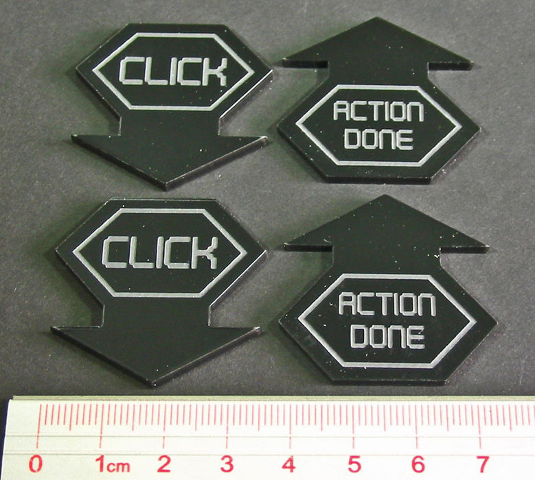 LITKO Net Hacker Click Tokens Compatible with Android: Netrunner, Black (4) - LITKO Game Accessories