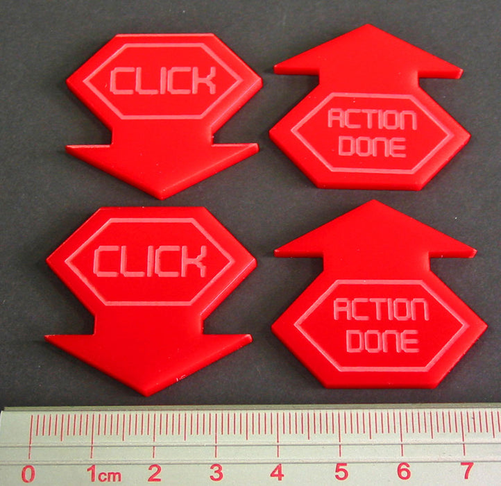 LITKO Net Hacker Click Tokens Compatible with Android: Netrunner, Red (4)-Tokens-LITKO Game Accessories