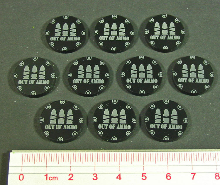 Out of Ammo Token, Black (10)-Tokens-LITKO Game Accessories