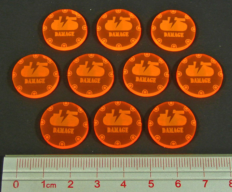 Damage Token, Fluorescent Orange (10)-Tokens-LITKO Game Accessories