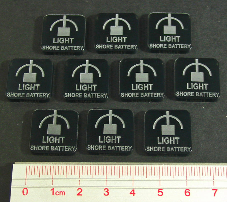 LITKO Light Shore battery Tokens, Translucent Grey (10)-Tokens-LITKO Game Accessories