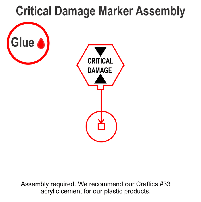LITKO Space Fighter Critical Damage Markers, Fluorescent Amber (5) - LITKO Game Accessories