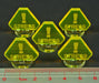 Space Fighter Stress Markers, Fluorescent Yellow (5)-Tokens-LITKO Game Accessories
