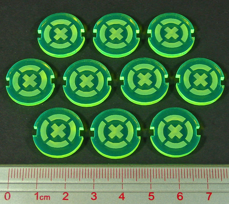 LITKO Space Wing Battle Stations Tokens, Fluorescent Green (10)-Tokens-LITKO Game Accessories