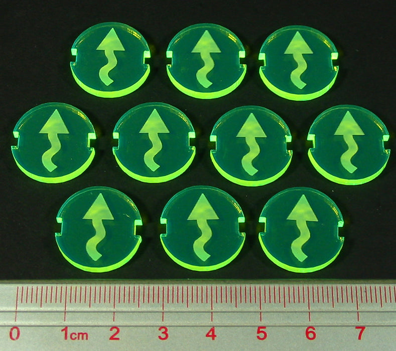 LITKO Space Wing Evasive Maneuvers Tokens. Fluorescent Green (10)-Tokens-LITKO Game Accessories