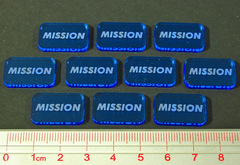 LITKO Space Wing Mission Tokens, Fluorescent Blue (10)-Tokens-LITKO Game Accessories