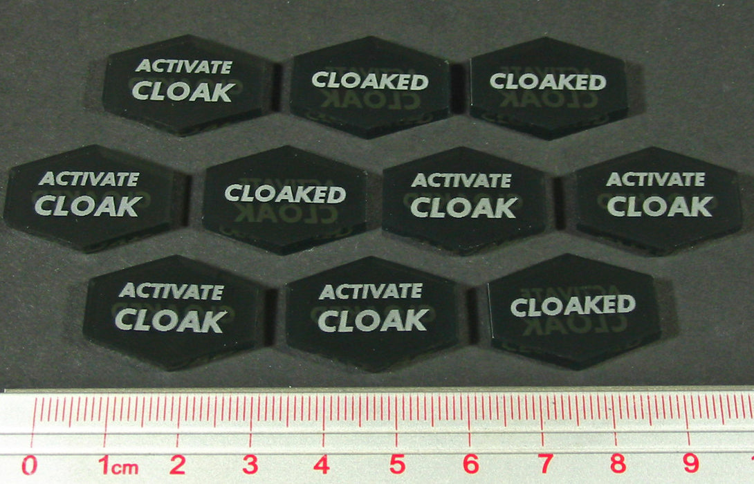 LITKO Space Wing Double Sided Activate Cloak/Cloaked Tokens, Translucent Grey (10)-Tokens-LITKO Game Accessories
