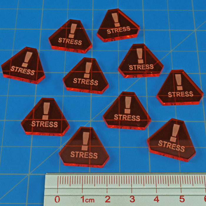 LITKO Space Fighter Stress Tokens, Fluorescent Amber (10)-Tokens-LITKO Game Accessories