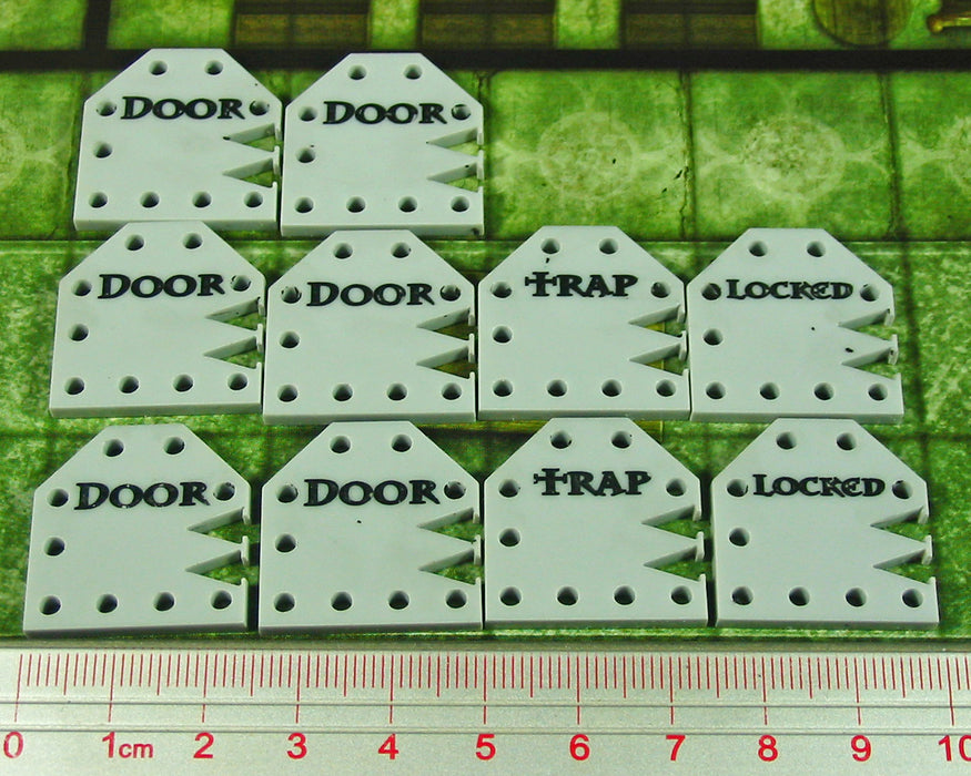 LITKO Metal Door Markers Compatible with Dungeons & Dragons & Pathfinder, Grey (10)-Tokens-LITKO Game Accessories