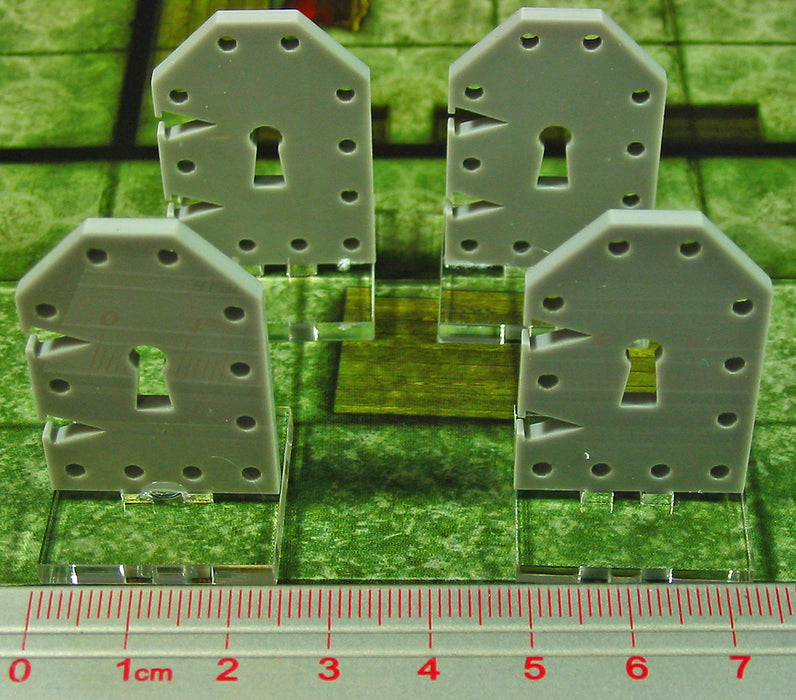LITKO Metal Door Markers, Medium, Grey (4)-Tokens-LITKO Game Accessories