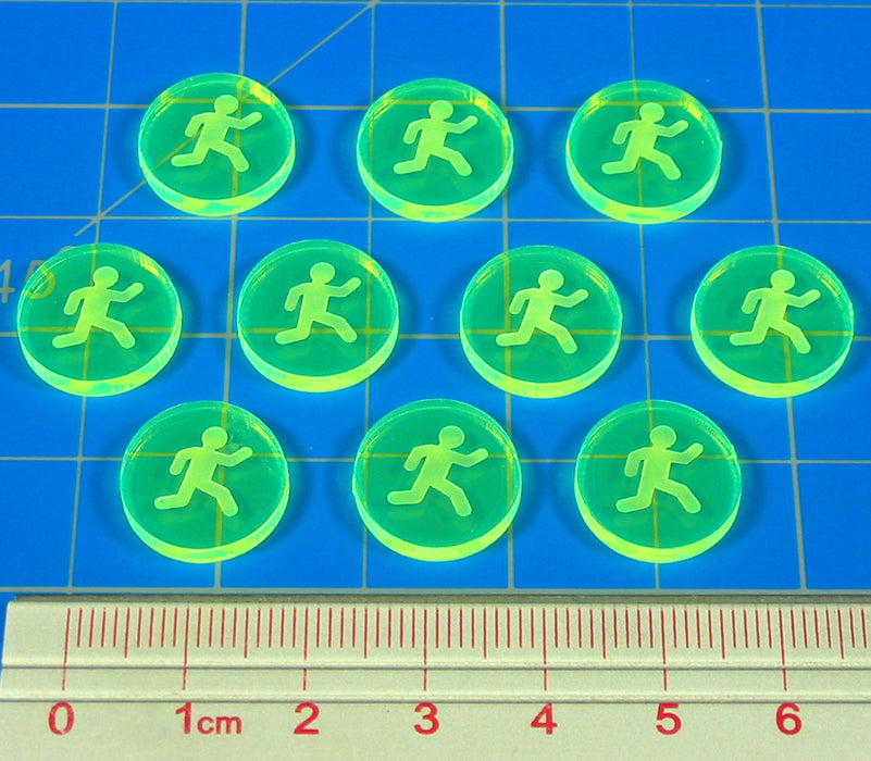 LITKO Fire Fighting Game Action Tokens Compatible with Flash Point, Fluorescent Green (10)-Tokens-LITKO Game Accessories