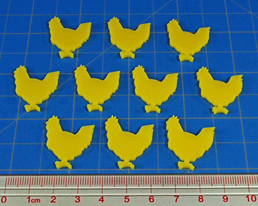 LITKO Chicken Tokens, Yellow (10)-Tokens-LITKO Game Accessories