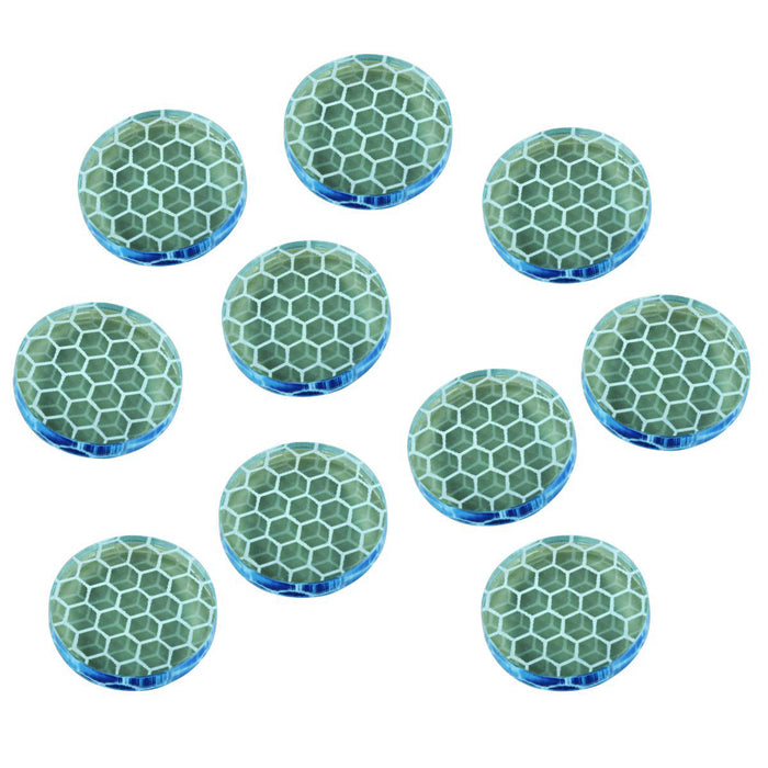 LITKO Shield Tokens Compatible with Space Fighter, Transparent Light Blue (10)-Tokens-LITKO Game Accessories