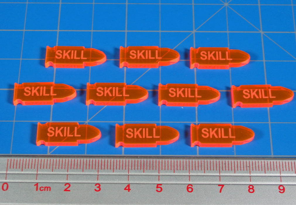 LITKO Skill Bullet Tokens, Fluorescent Orange (10)-Tokens-LITKO Game Accessories