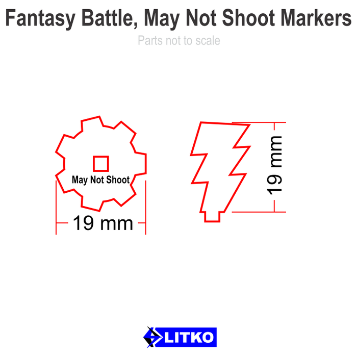 LITKO Fantasy Battle May Not Shoot Markers, Transparent Grey & Yellow (5)-Tokens-LITKO Game Accessories