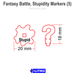 LITKO Fantasy Battle Stupidity Markers, Black & Blue (5)-Tokens-LITKO Game Accessories