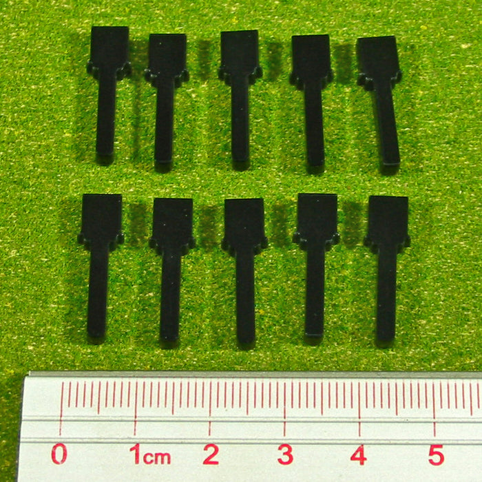 Stick Grenade Tokens, Black (10)-Tokens-LITKO Game Accessories