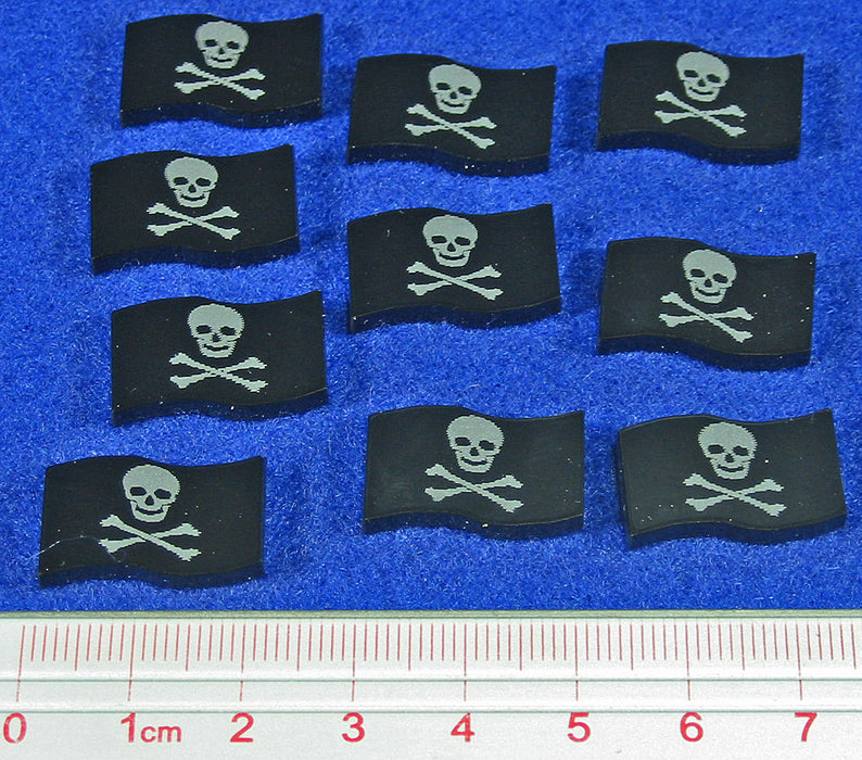 LITKO Jolly Roger Pirate Tokens, Black (10)-Tokens-LITKO Game Accessories