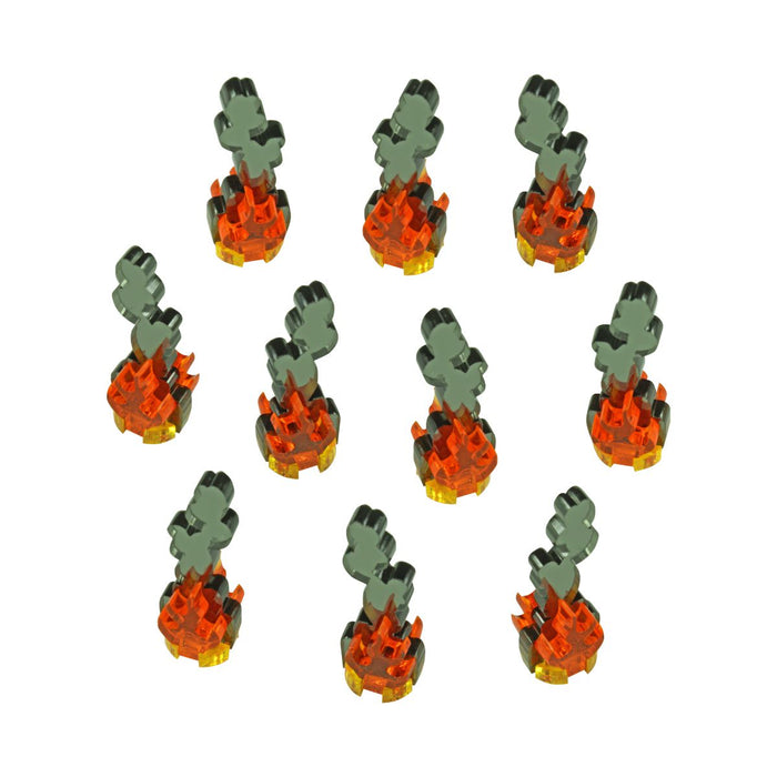 LITKO Flaming Wreckage Markers, Micro (10)-Tokens-LITKO Game Accessories