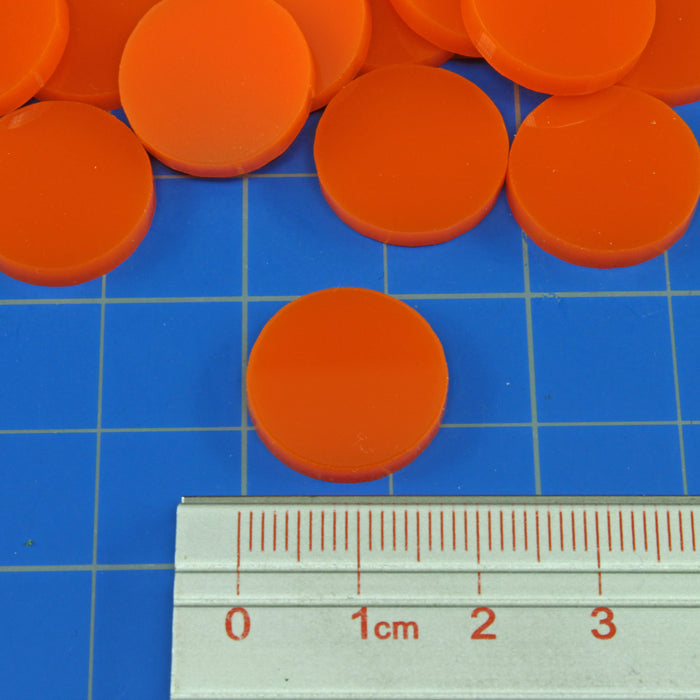 18mm Circular Game Tokens, Orange (25)-Tokens-LITKO Game Accessories