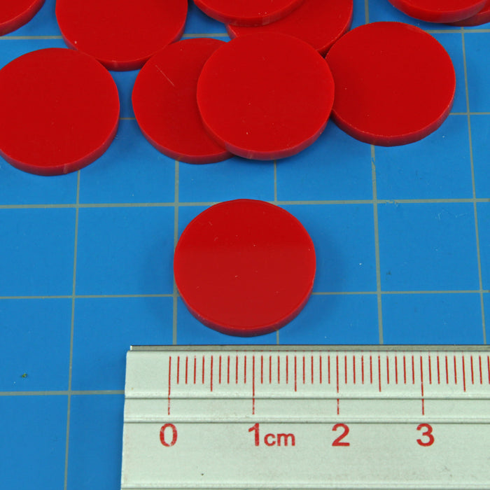 LITKO 18mm Circular Game Tokens, Red (25)-Tokens-LITKO Game Accessories