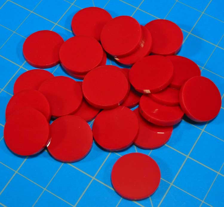 LITKO 18mm Circular Game Tokens, Red (25)-Tokens-LITKO Game Accessories