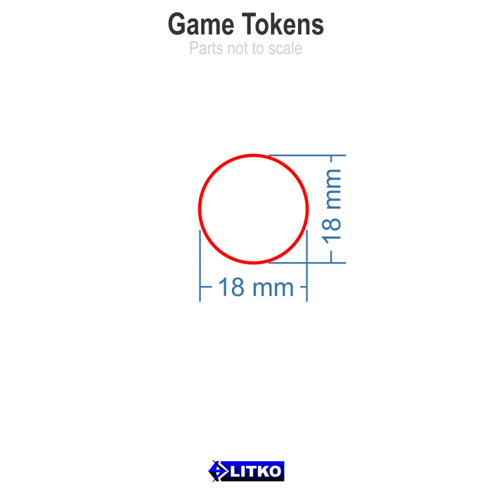 LITKO 18mm Circular Game Tokens, Ivory (25) - LITKO Game Accessories