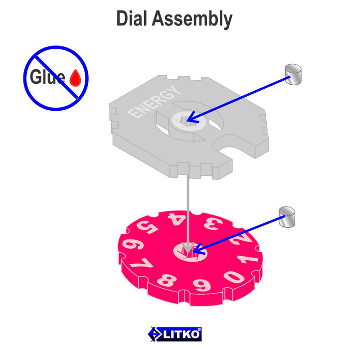 LITKO Space Fighter Energy Dials, Fluorescent Pink & Grey (2)-Status Dials-LITKO Game Accessories
