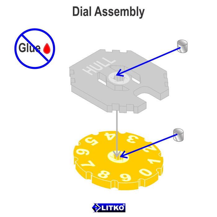 LITKO Space Fighter Hull Dials, Fluorescent Yellow & Grey (2)-Status Dials-LITKO Game Accessories
