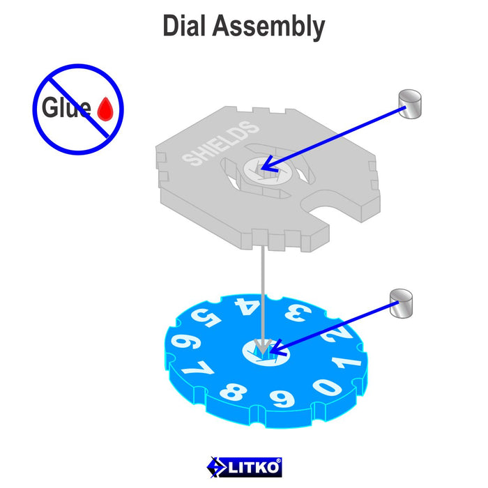 LITKO Space Fighter Shield Dials, Fluorescent Blue & Grey (2)-Status Dials-LITKO Game Accessories