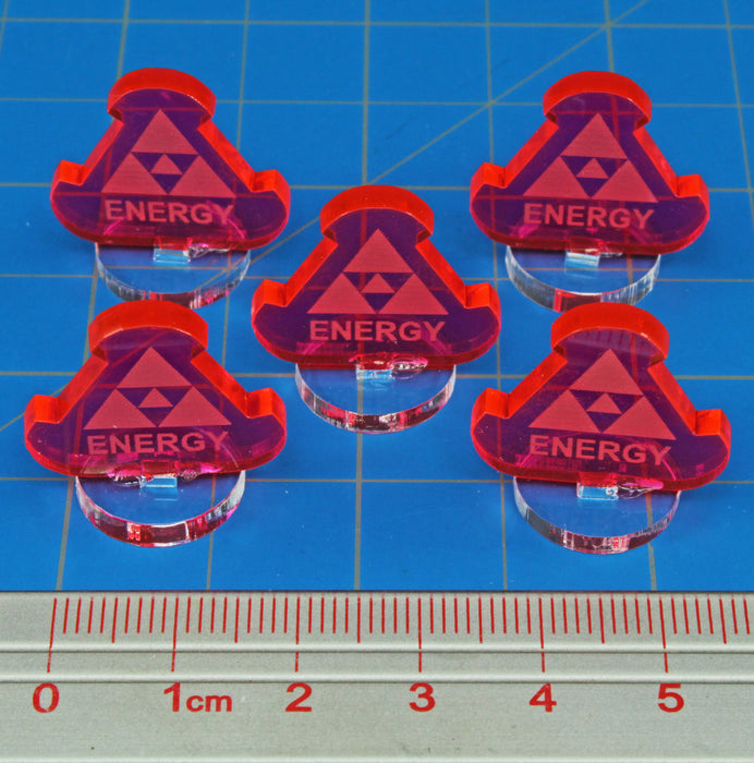 Space Fighter Energy Markers, Fluorescent Pink (5)-Tokens-LITKO Game Accessories