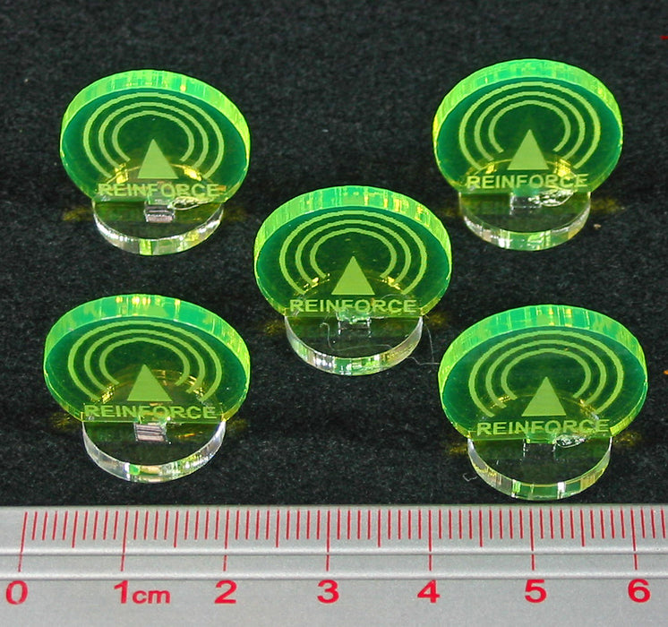 LITKO Space Fighter Reinforce Markers, Fluorescent Green (5)-Tokens-LITKO Game Accessories