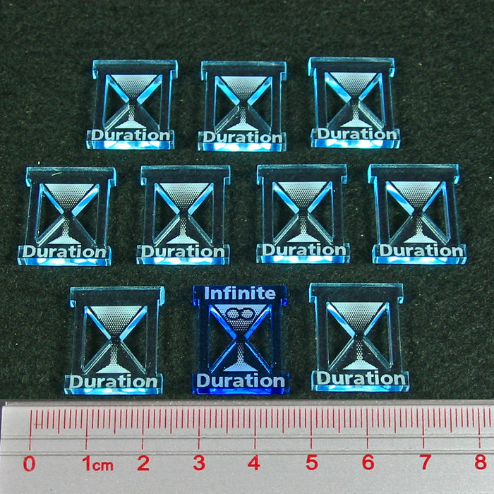 Dragon Wing Duration Token Set, Fluorescent and Transparent Light Blue (10)-Tokens-LITKO Game Accessories