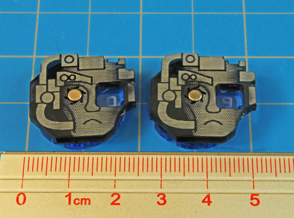 LITKO Space Wing Drone Dials, Translucent Grey & Fluorescent Blue (2) - LITKO Game Accessories
