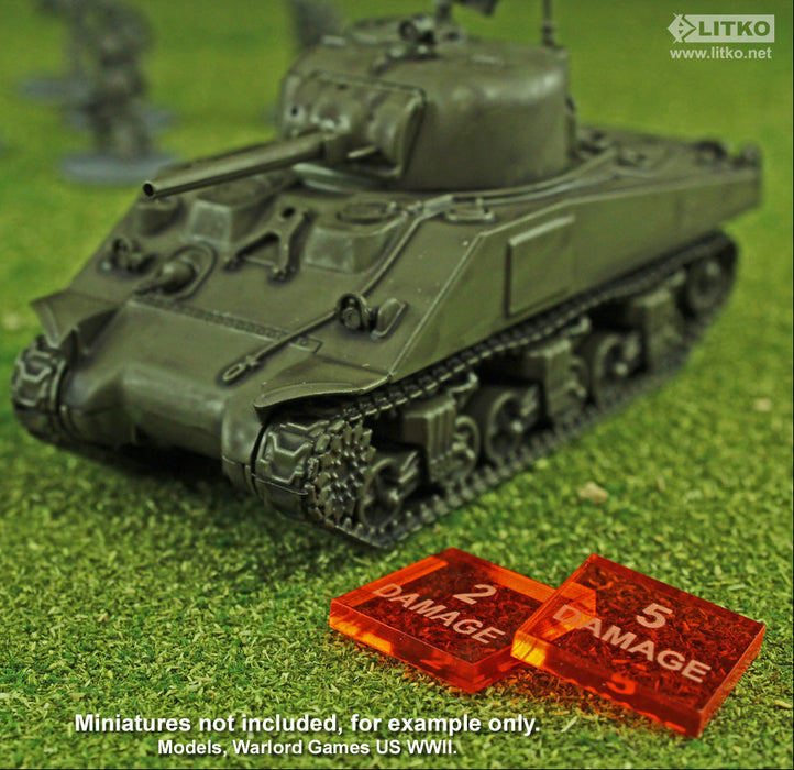 LITKO Numbered Damage Token Set Compatible with Axis and Allies (20)-Tokens-LITKO Game Accessories