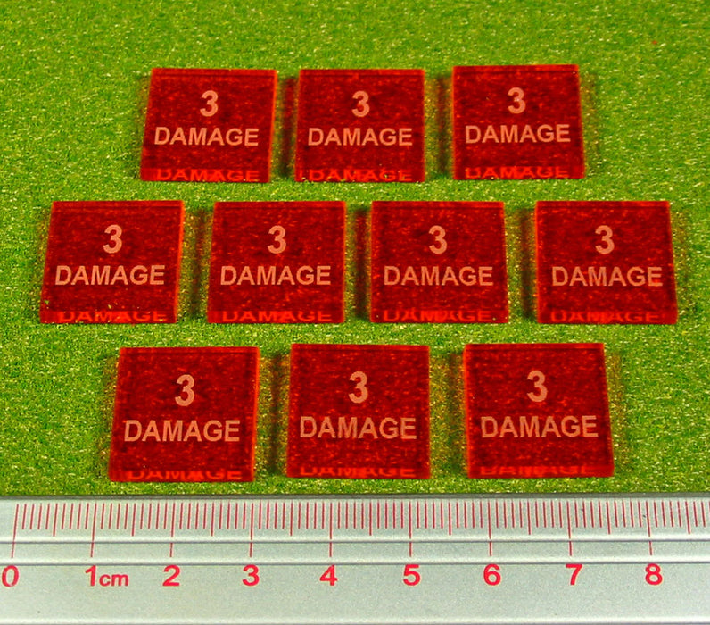 3-Damage Tokens, Fluorescent Amber (10)-Tokens-LITKO Game Accessories