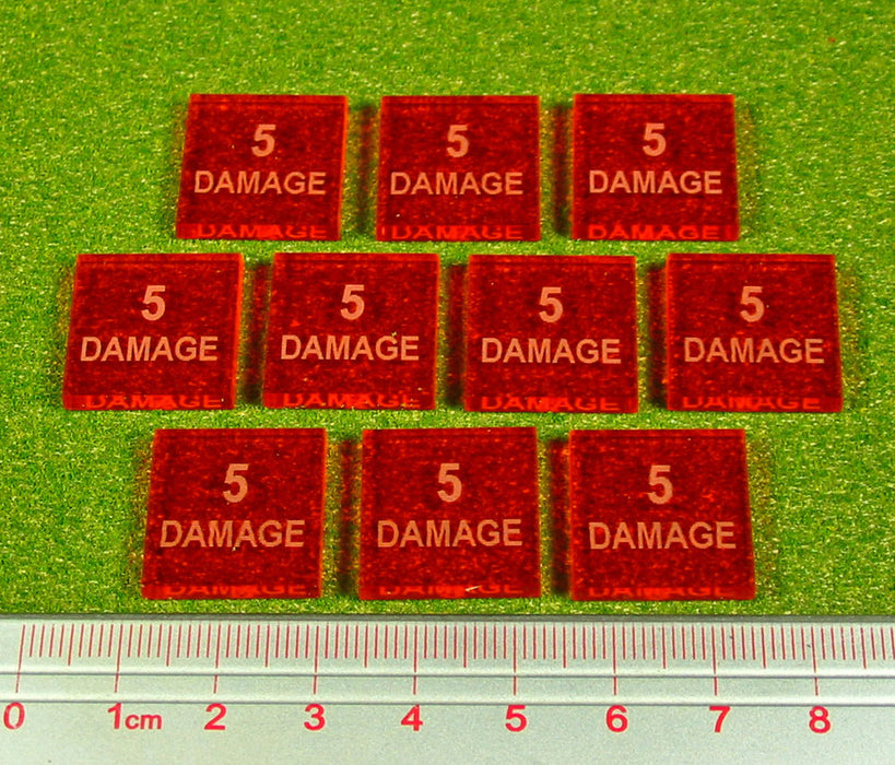 5-Damage Tokens, Fluorescent Amber (10)-Tokens-LITKO Game Accessories