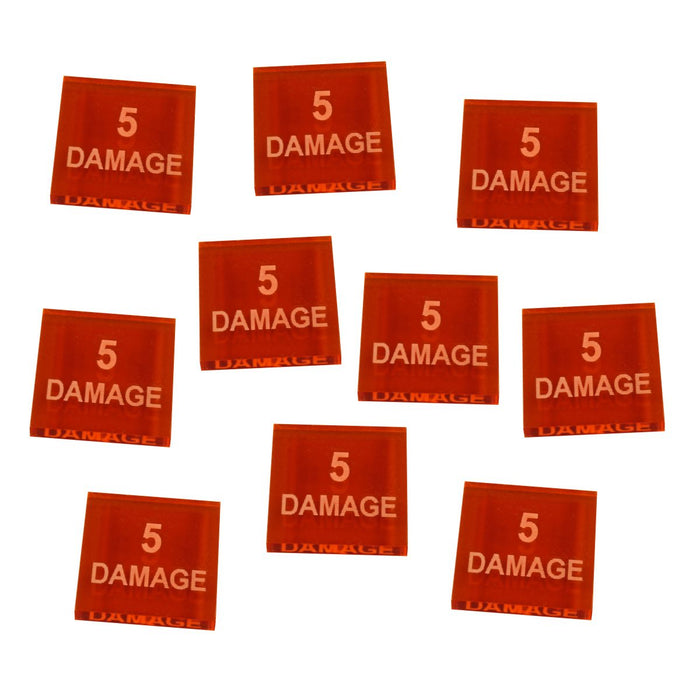 5-Damage Tokens, Fluorescent Amber (10)-Tokens-LITKO Game Accessories