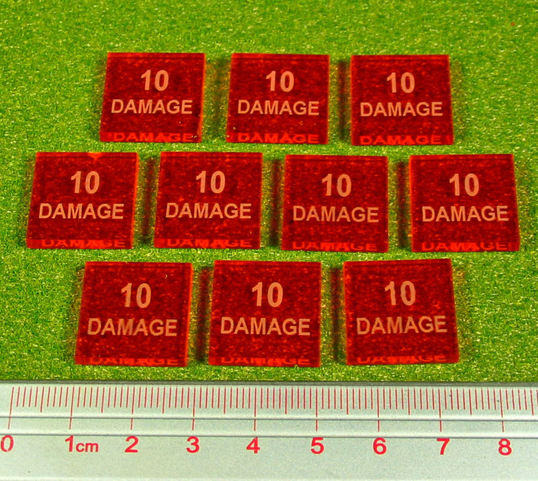 10-Damage Tokens, Fluorescent Amber (10)-Tokens-LITKO Game Accessories
